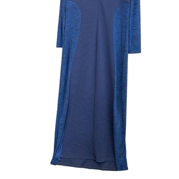 Sparrow Stretchy Jersey Knit Mixed Media Long Sleeve Maxi Dress Size L Blue - Picture 8 of 10
